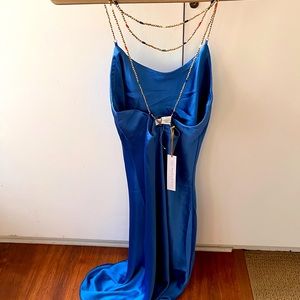 NWT house of Harlow beaded satin dress M